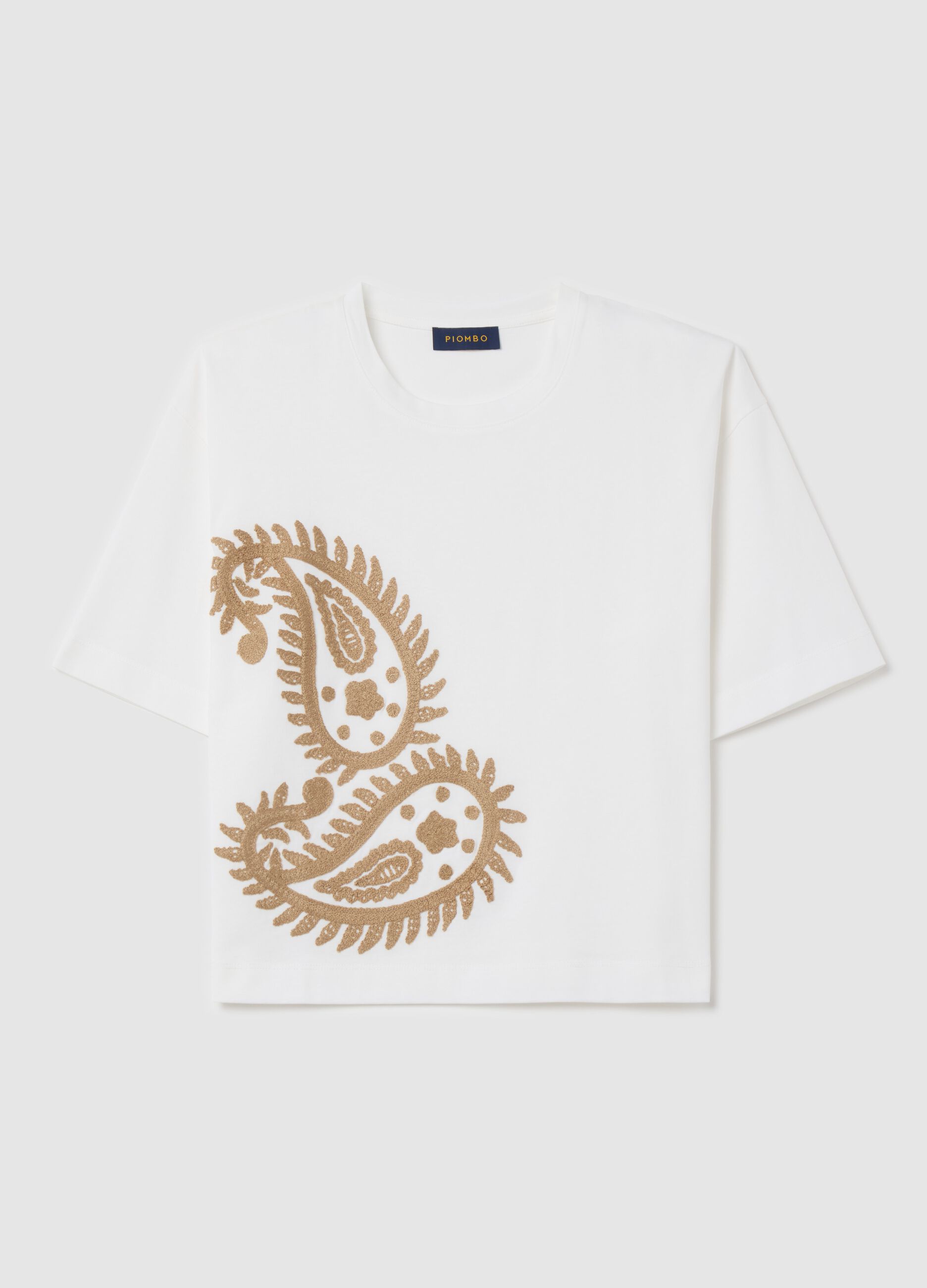 White paisley print T-shirt
