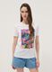 White pure cotton T-shirt with floral print_2
