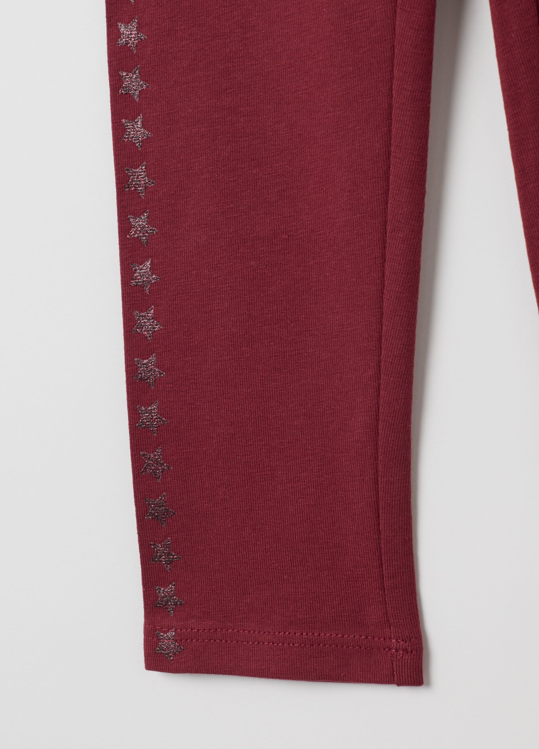 Leggings da bambina in cotone elasticizzato rossi