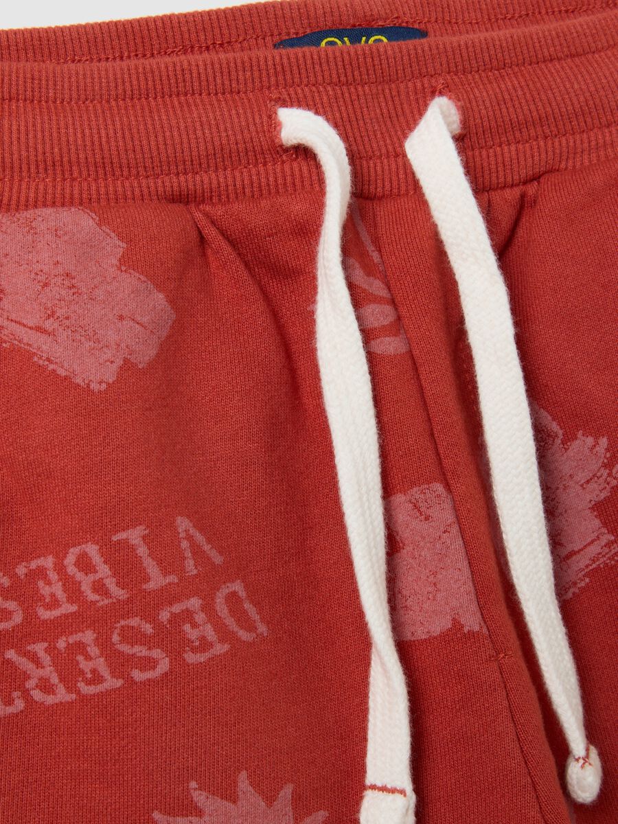 Bermuda da bambino in puro cotone rossi regular fit_2