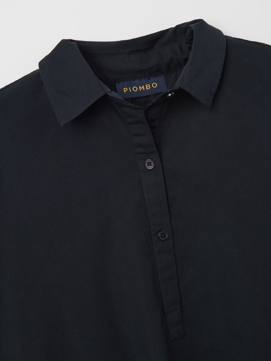 Black shirt dress in poplin_5