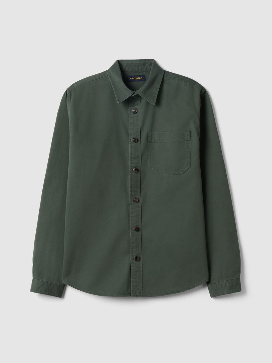 Regular fit green pure cotton shirt_0