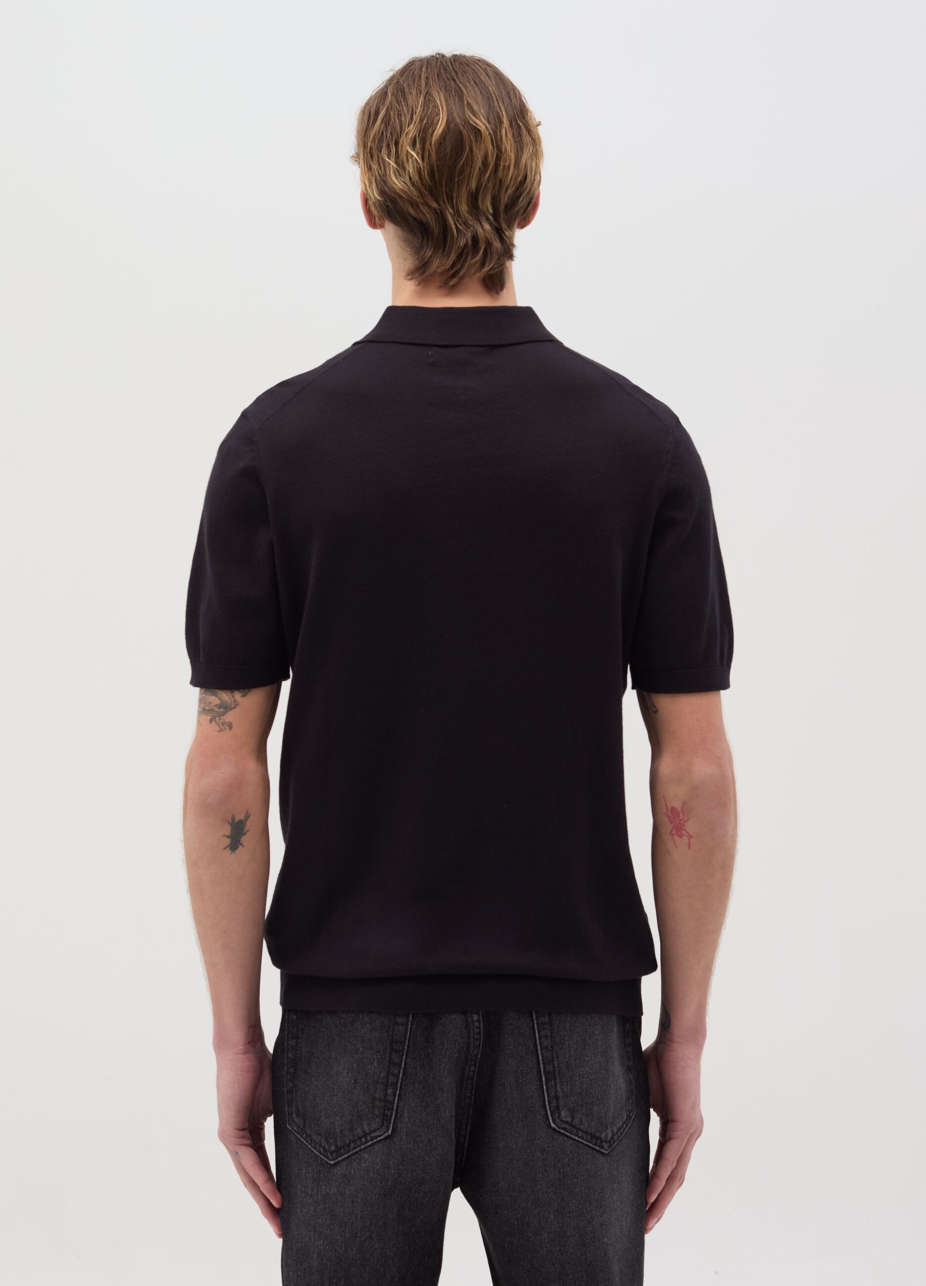 Polo shirt in solid colour cotton