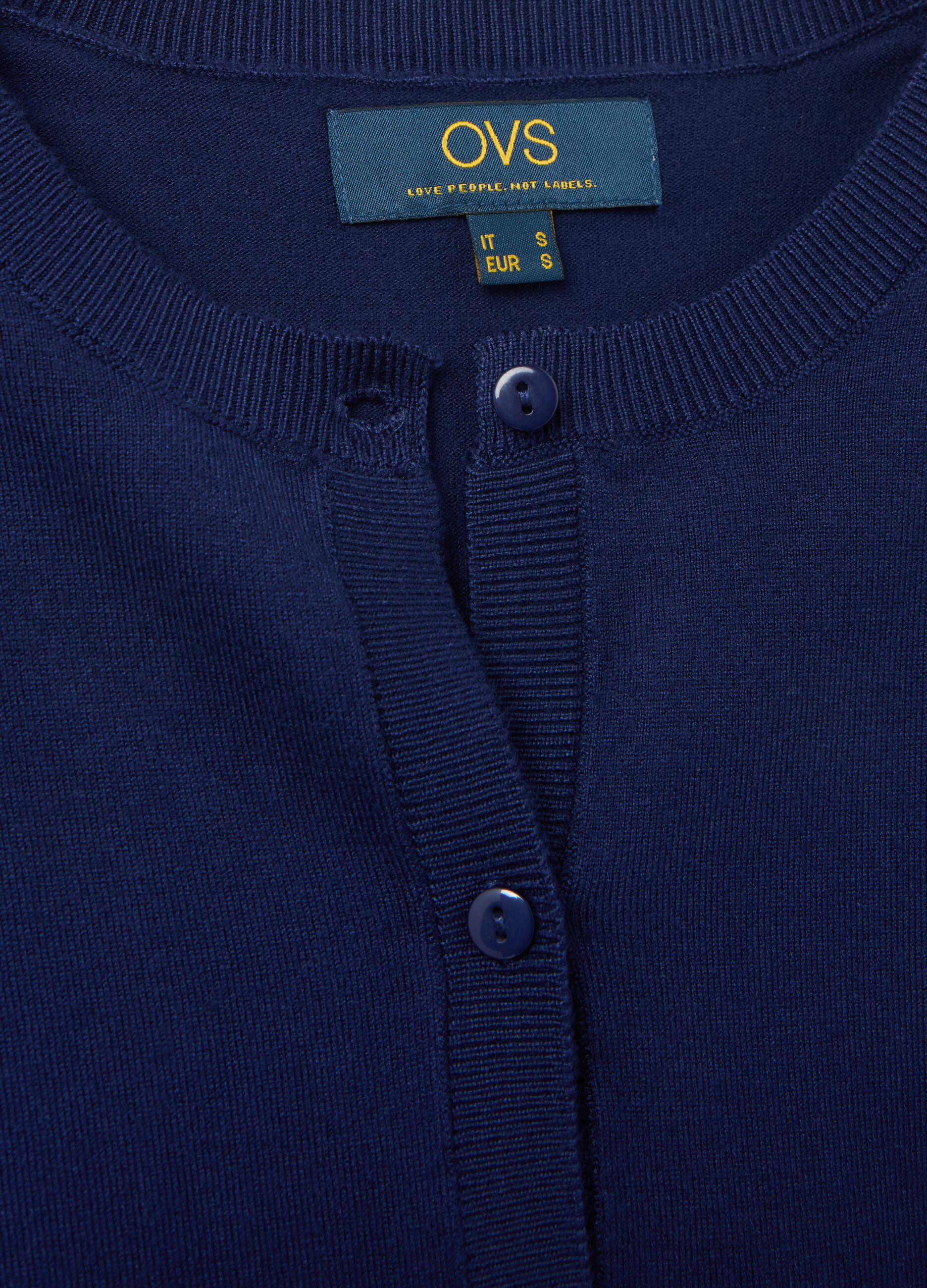 Cardigan with round neckline