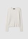 White cable-knit crew-neck jumper, regular fit_4