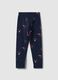 Blue stretch cotton slim fit leggings for girls_1
