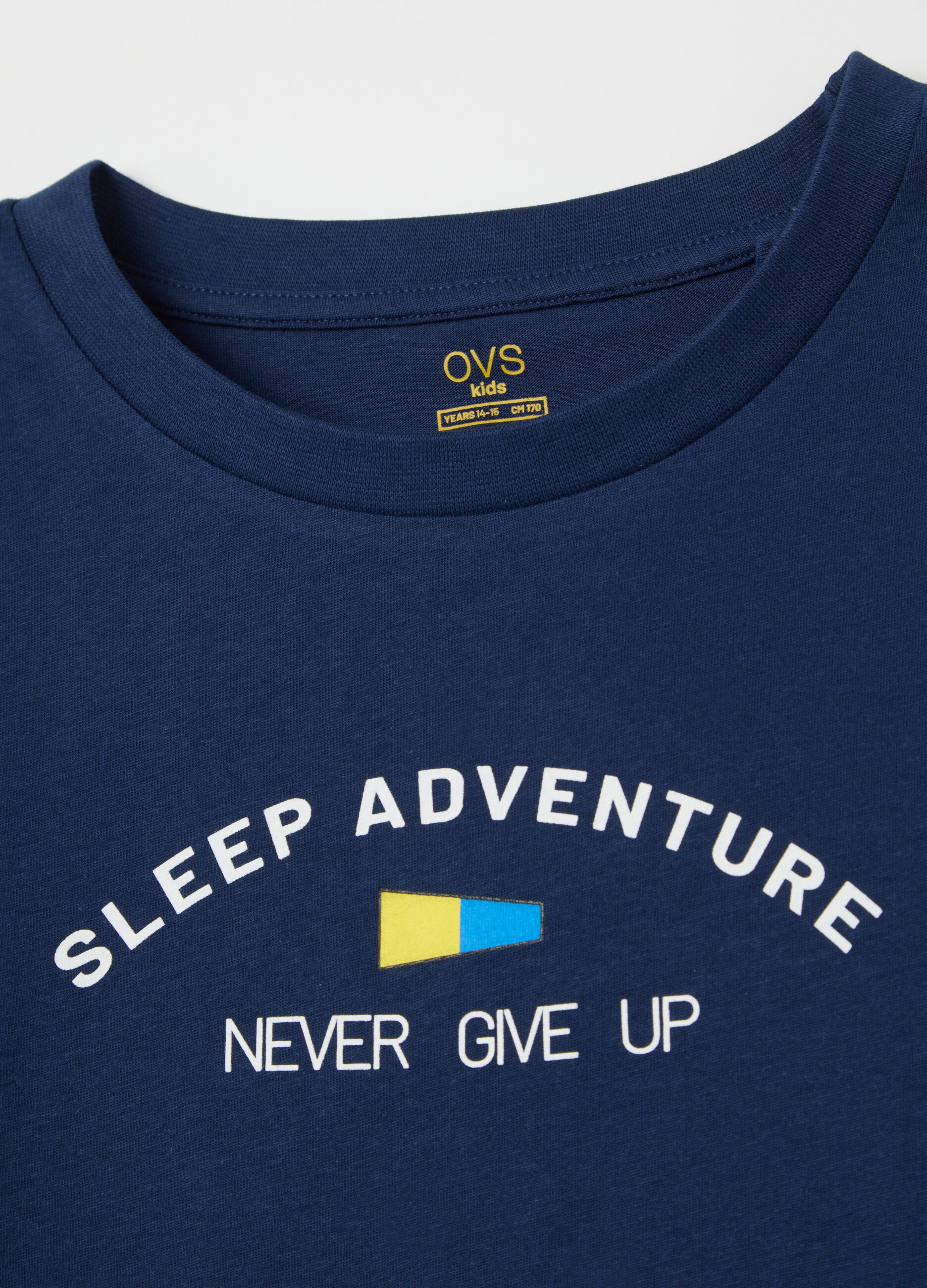 Blue Short Sleeve Pyjama for Boys in Pure Cotton