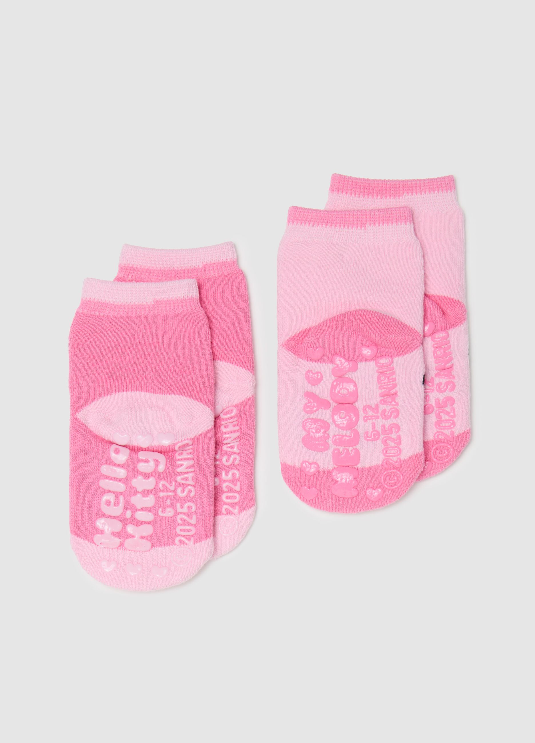 Two-pair pack slipper socks with Hello Kitty design