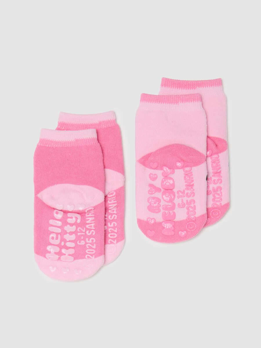 Two-pair pack slipper socks with Hello Kitty design_1