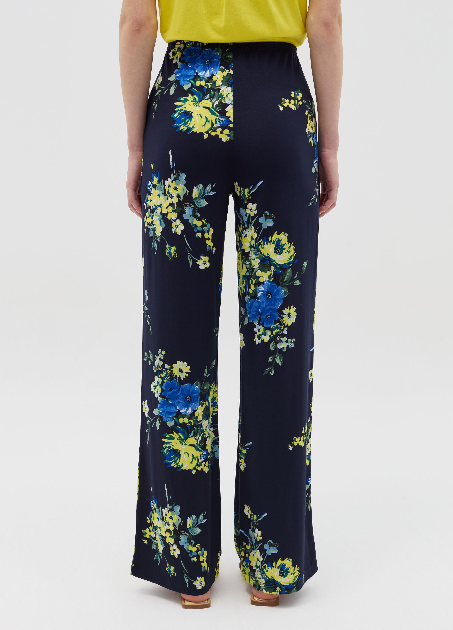 Maternity trousers with floral print