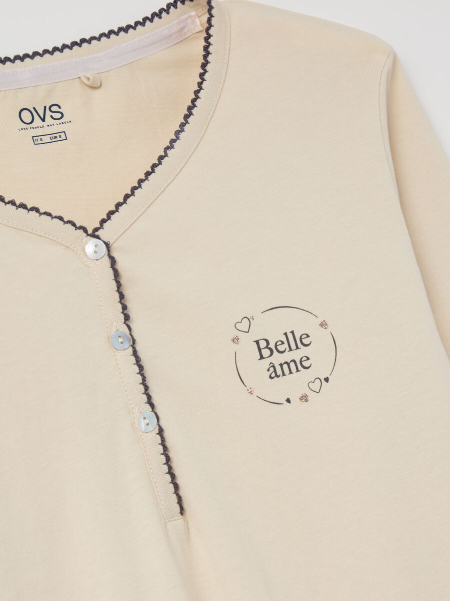 Pyjama top with granddad neckline and "Belle Âme” print_5