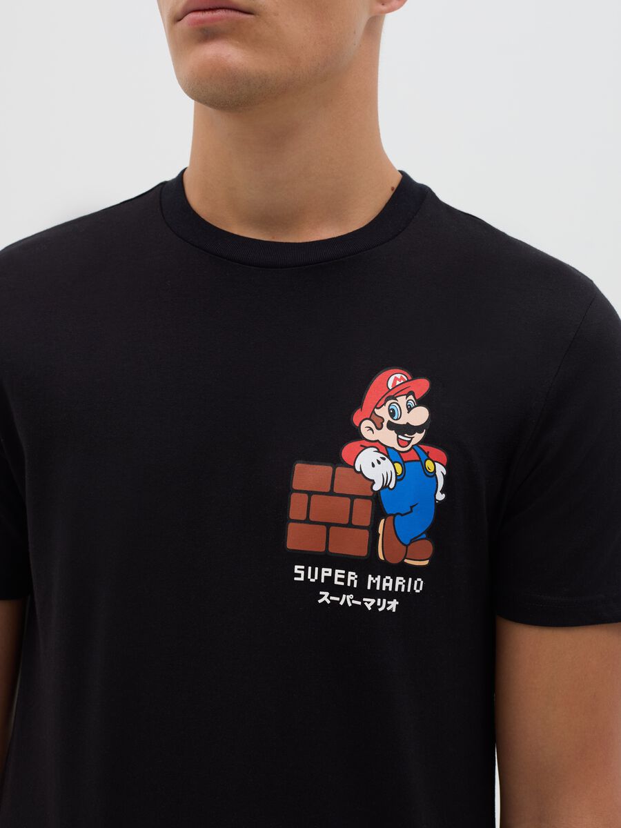 Black Super Mario Cotton T-Shirt_2