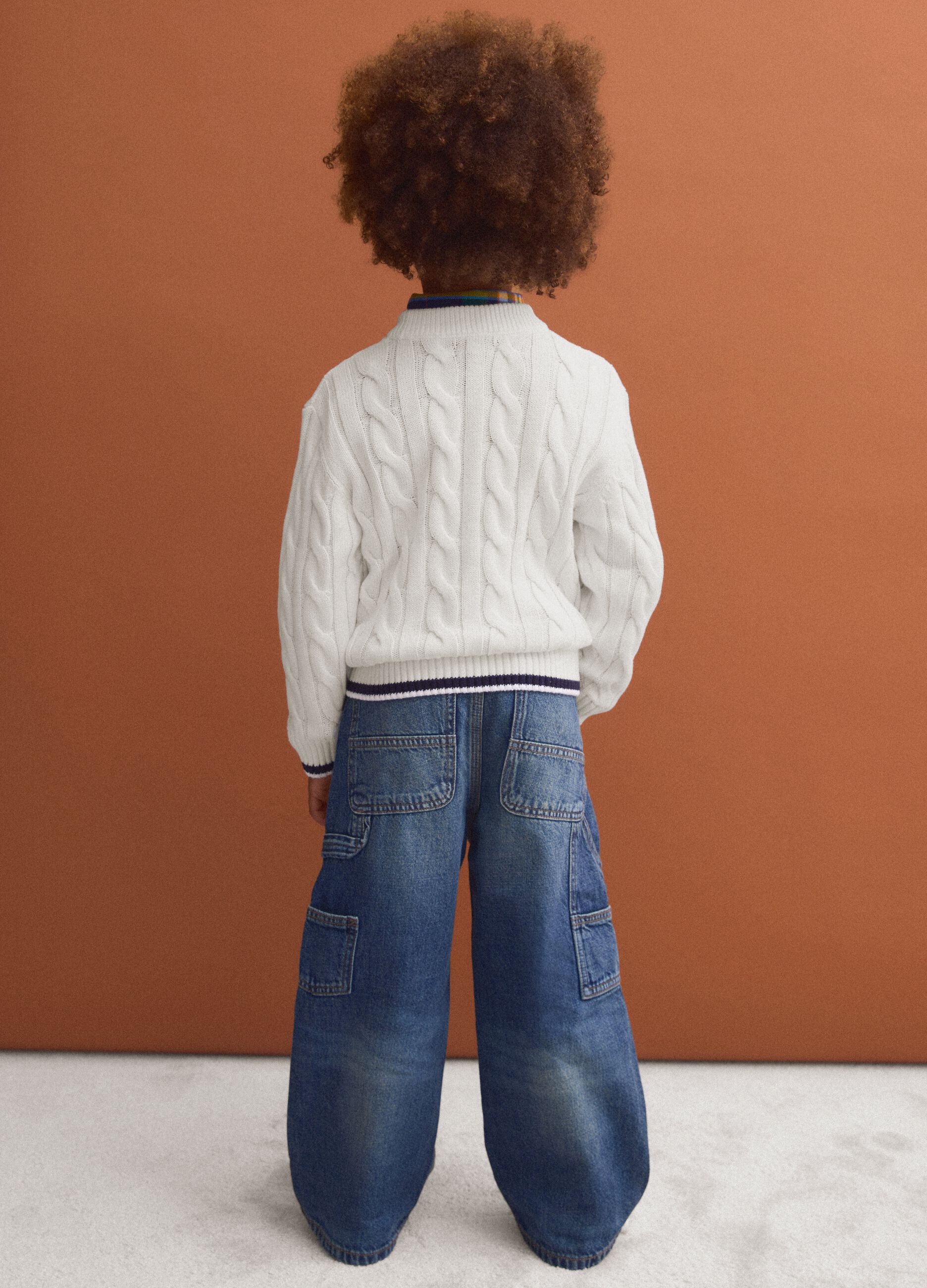 Jeans blu in puro cotone relaxed fit
