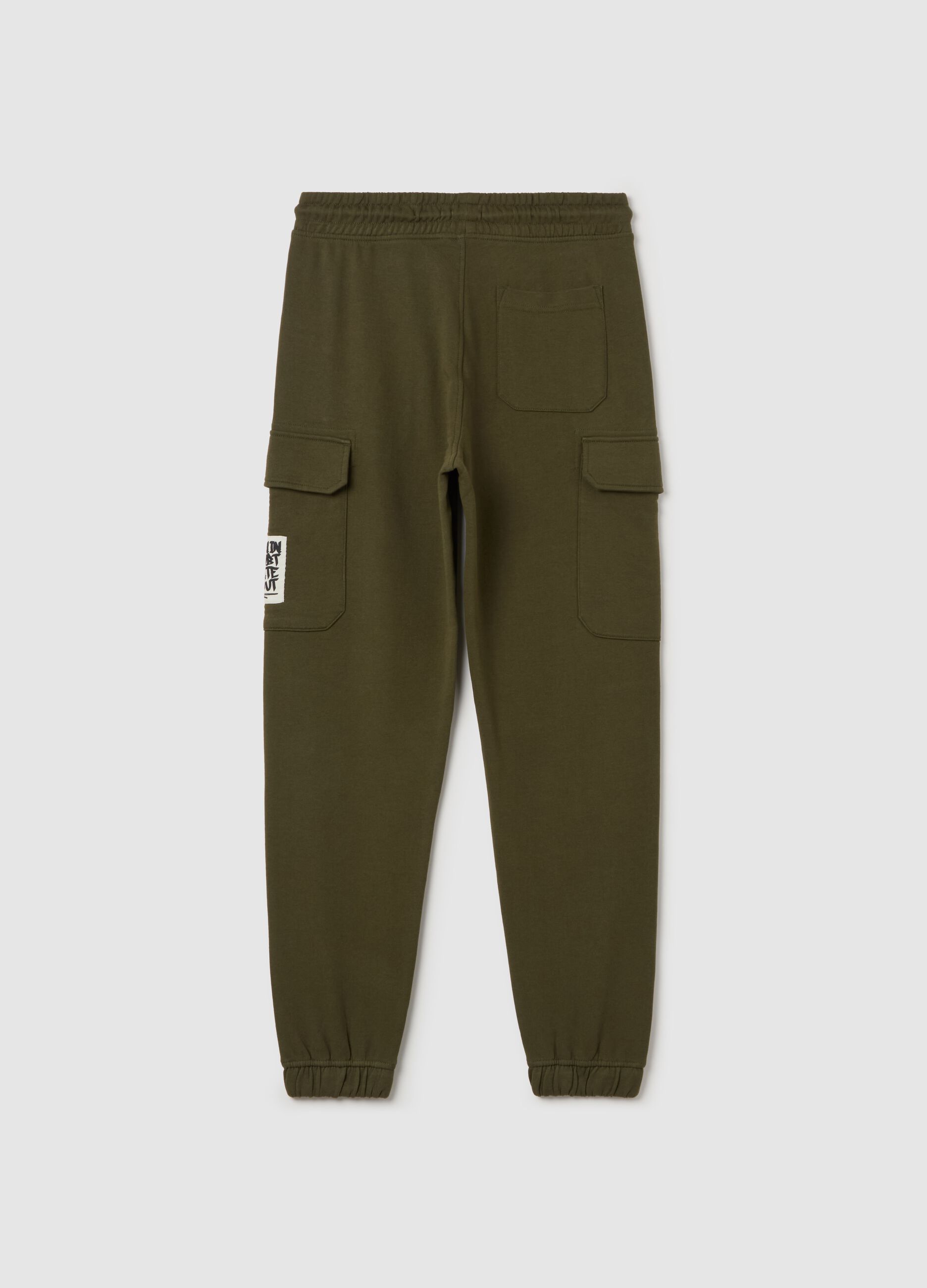 Cargo joggers in cotton with drawstring