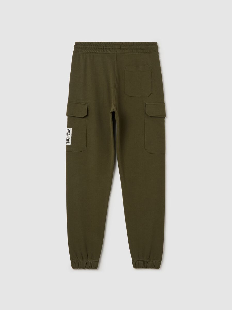 Cargo joggers in cotton with drawstring_4