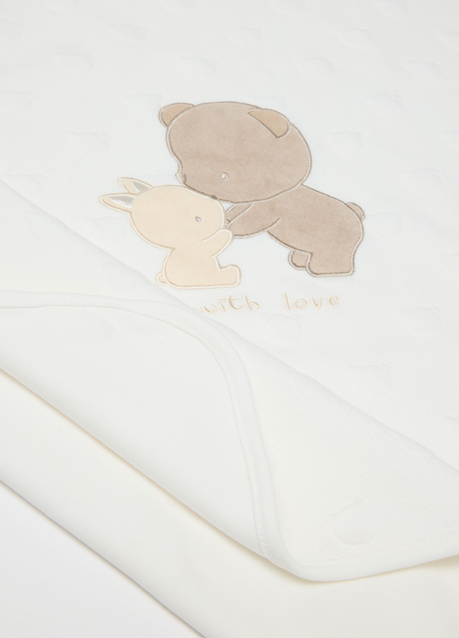 Newborn Stretchable White Cotton Blend Blanket