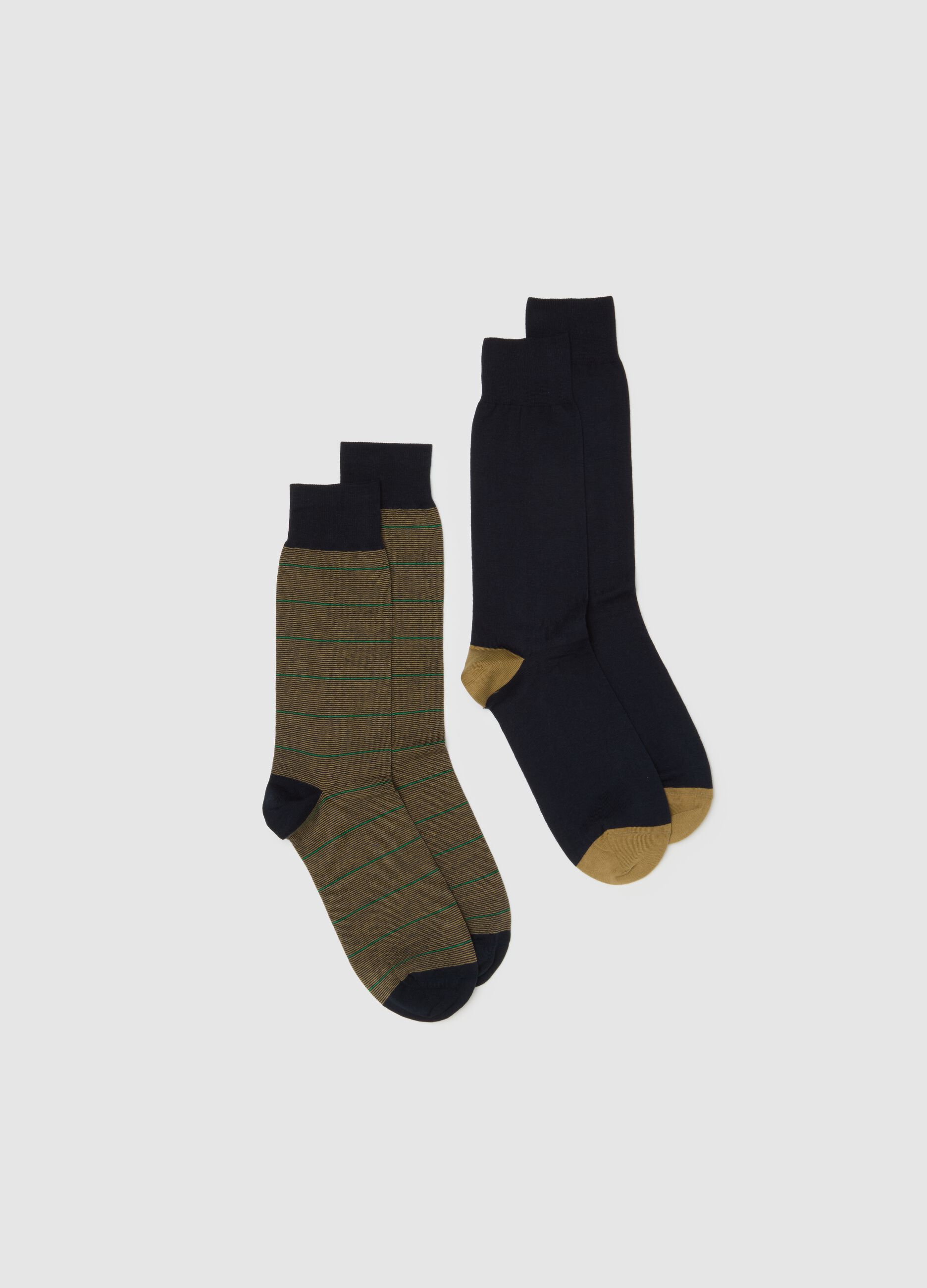 Multicoloured cotton blend socks twin pack
