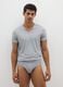 Set of three grey slips in pure cotton, regular fit_0