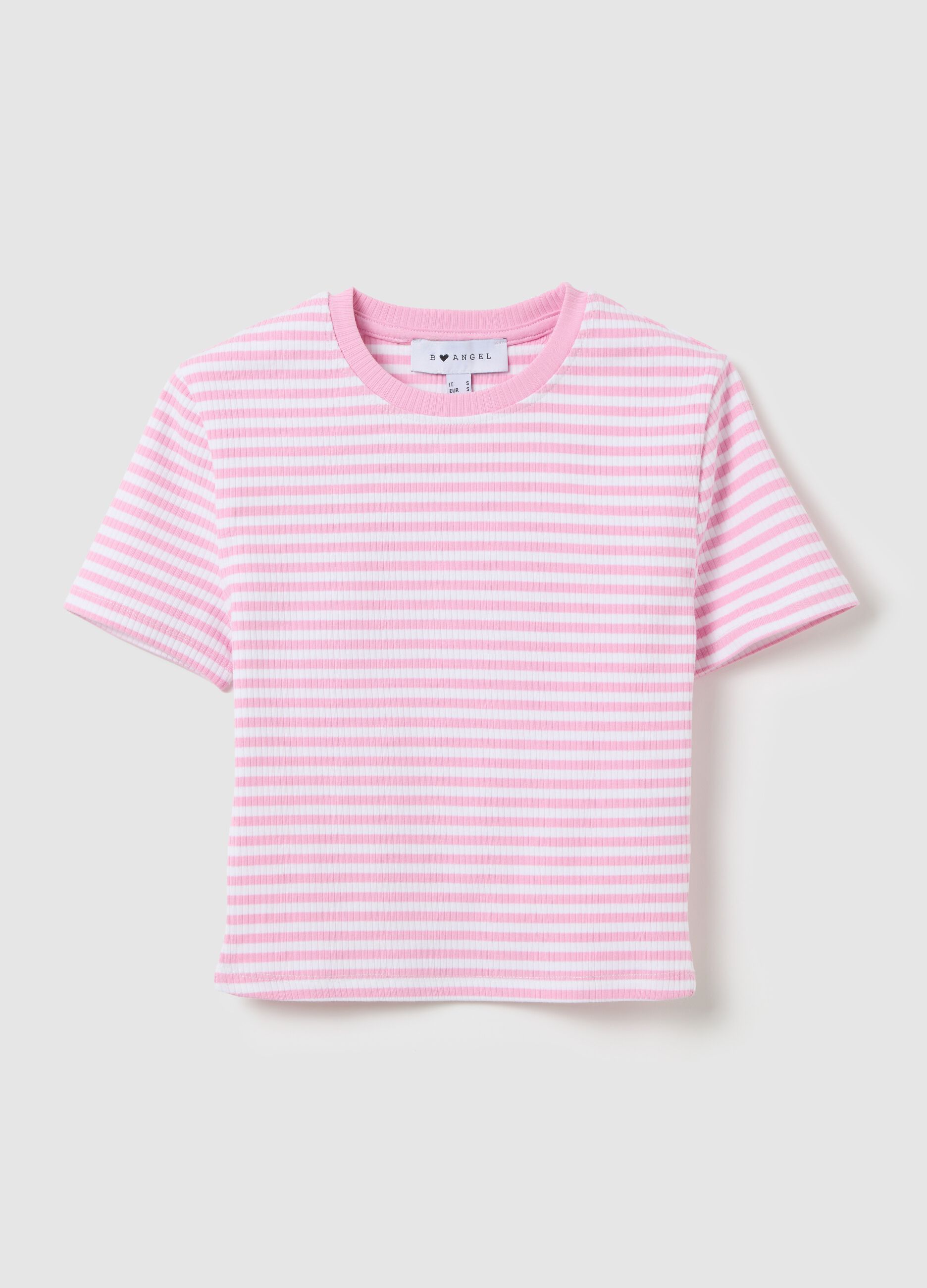 Women’s multicoloured fitted T-shirt in stretch cotton
