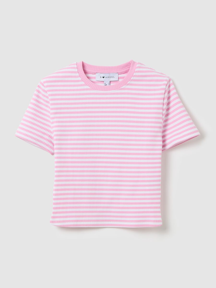 Women’s multicoloured fitted T-shirt in stretch cotton_4