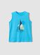 Blue pure cotton boys&rsquo; vest with sailboat print_0