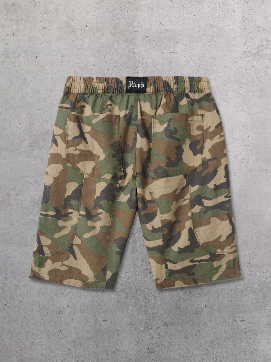 100% Linen Shorts Camo_5