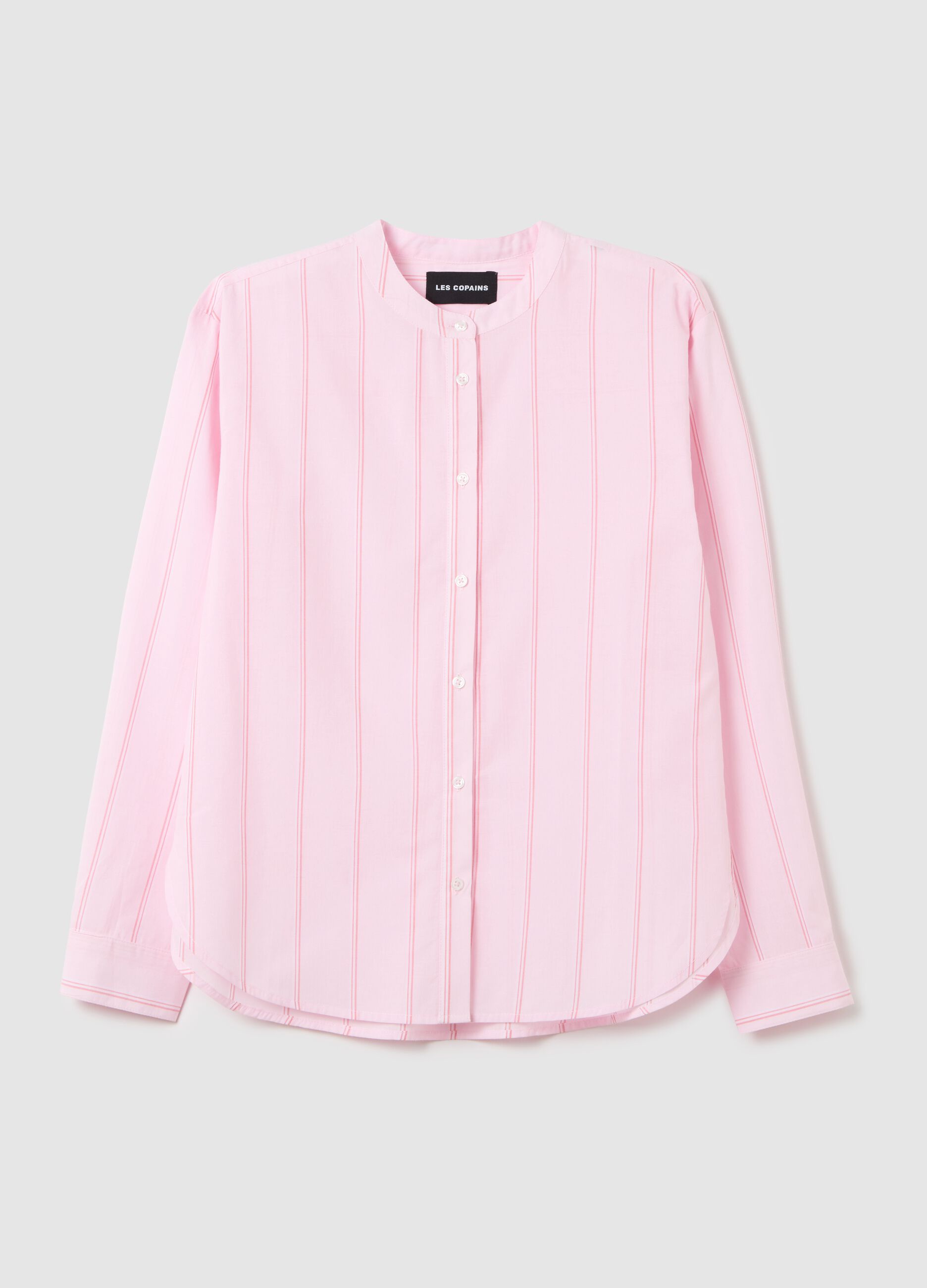 Women's pink pure cotton shirt regular fit with classic collar