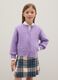 Girls' purple regular fit knitted pattern cardigan_0