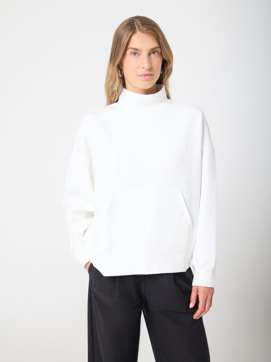 High-neck sweatshirt with contrast fabric pocket ALTAVIA STUDIO_1