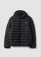 Black padded hooded jacket_0