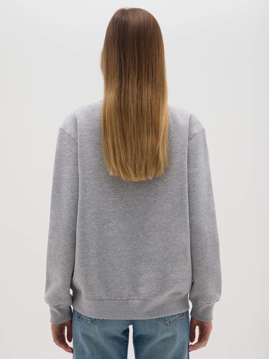 Grey cotton blend sweatshirt with regular fit and crew neck_2