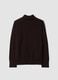 Brown pure wool jumper with high neck, oversized fit_2