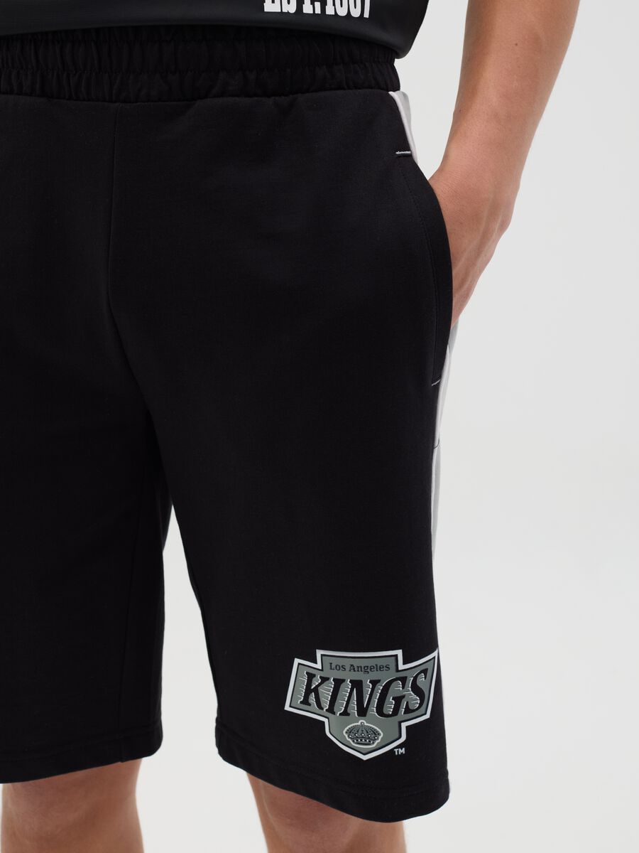 Black Sports Shorts with Kings Print_2