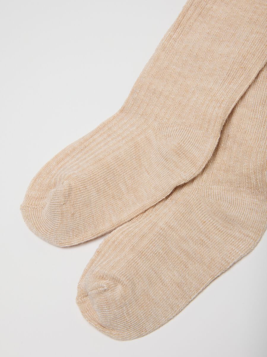 Beige tights in stretchy fabric_1
