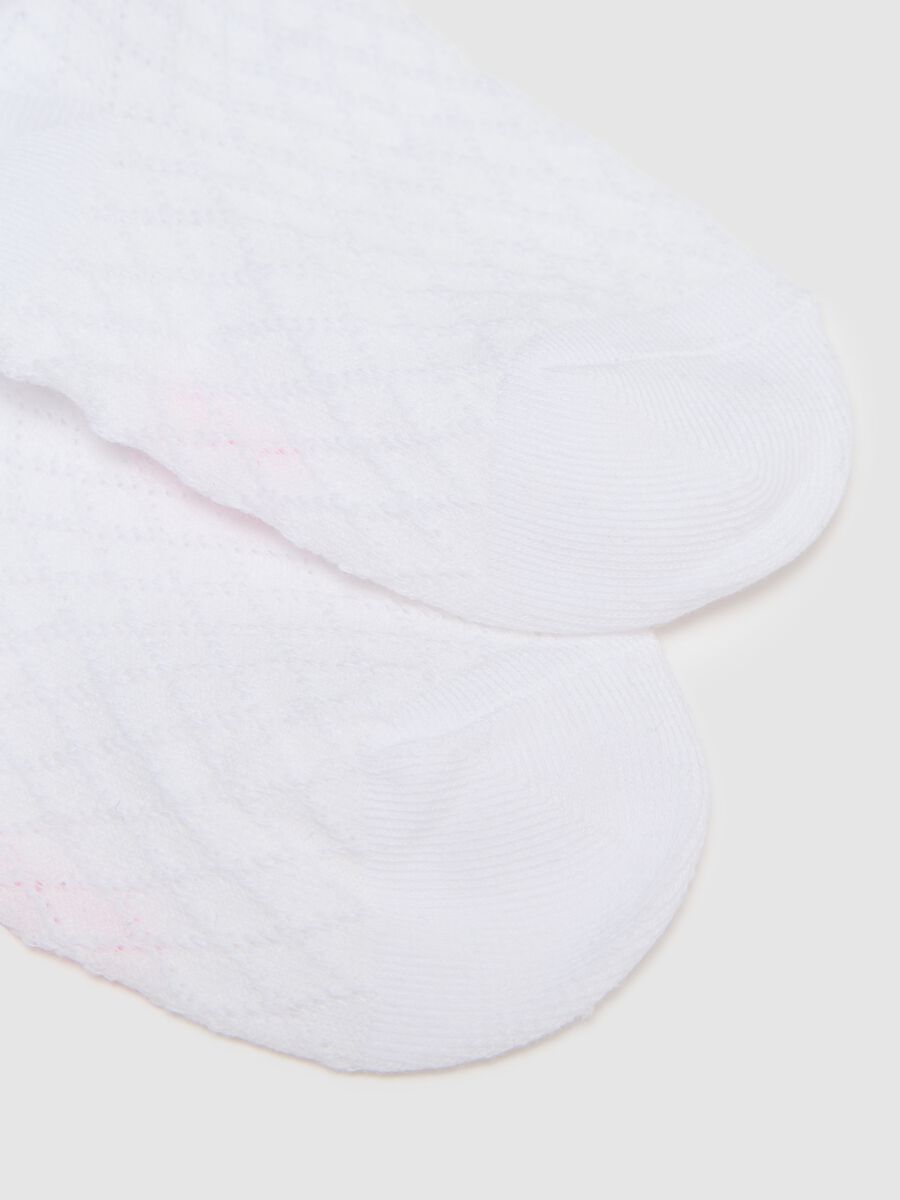 Short white socks with bow in stretch cotton OVS Kids_2