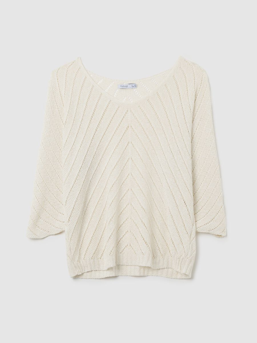 Beige regular fit sweater_4