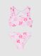 Pink stretch bikini with frills_0