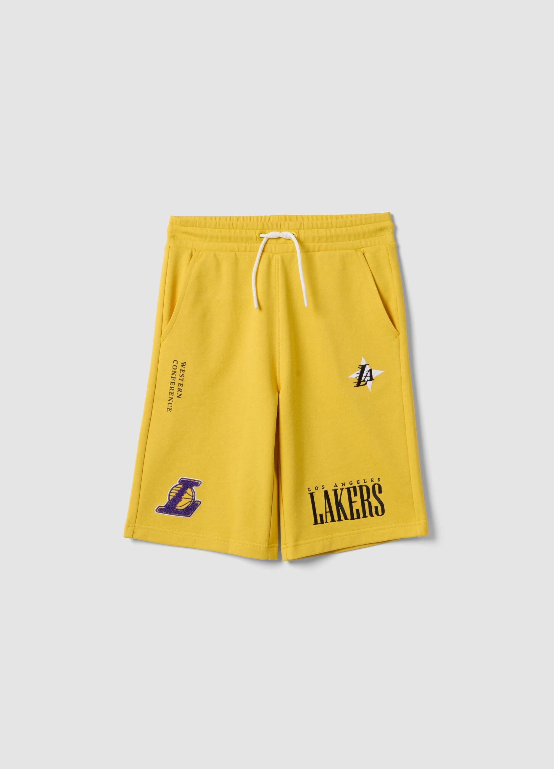Shorts gialli in misto cotone