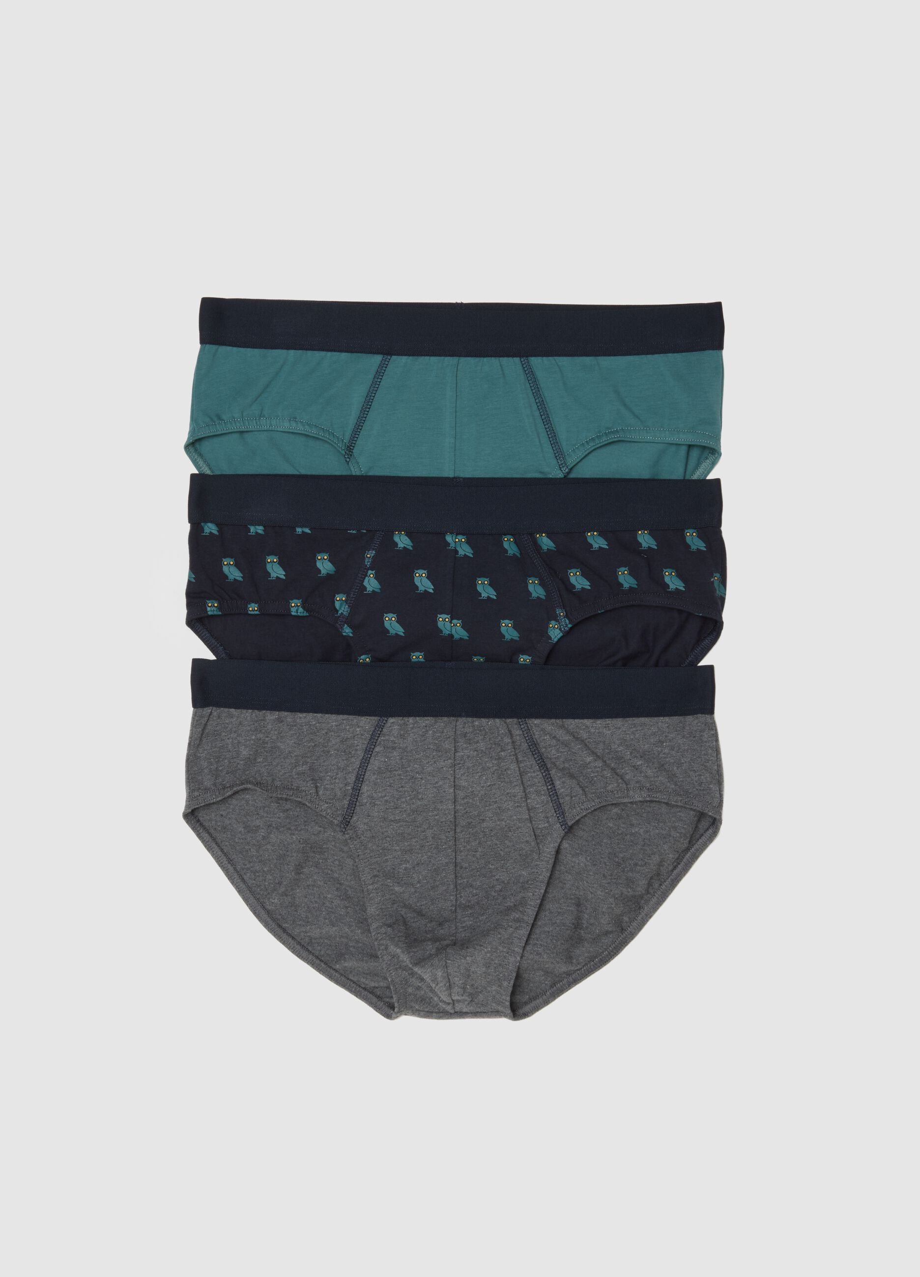 Multicolour Stretch Cotton Tripack Briefs