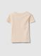 Beige regular fit pure cotton T-shirt with print for girls_1