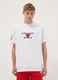 White pure cotton T-shirt with front print, oversized fit_0