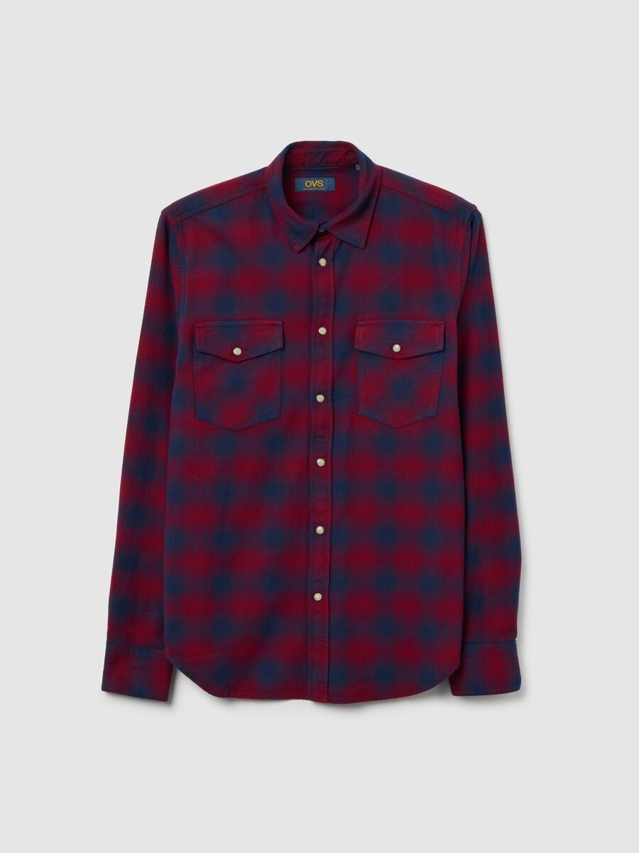 Multicolour pure cotton flannel shirt regular fit_4