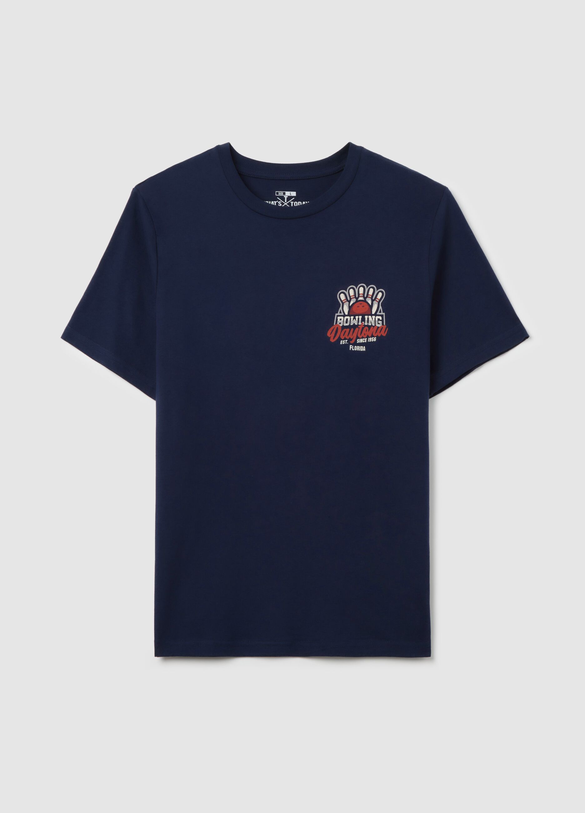 Cotton T-shirt with "Bowling Daytona" print