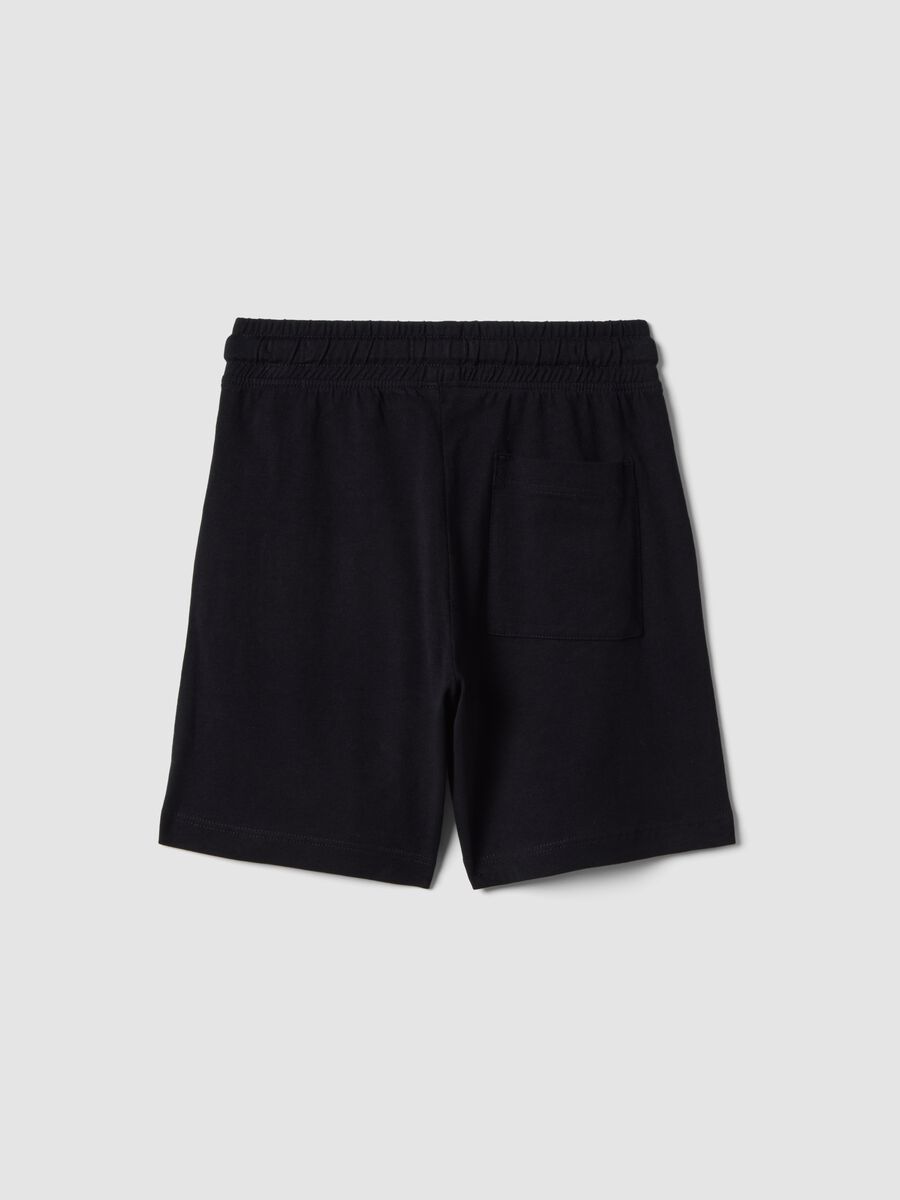 Boys&rsquo; black 100% cotton regular-fit shorts_1