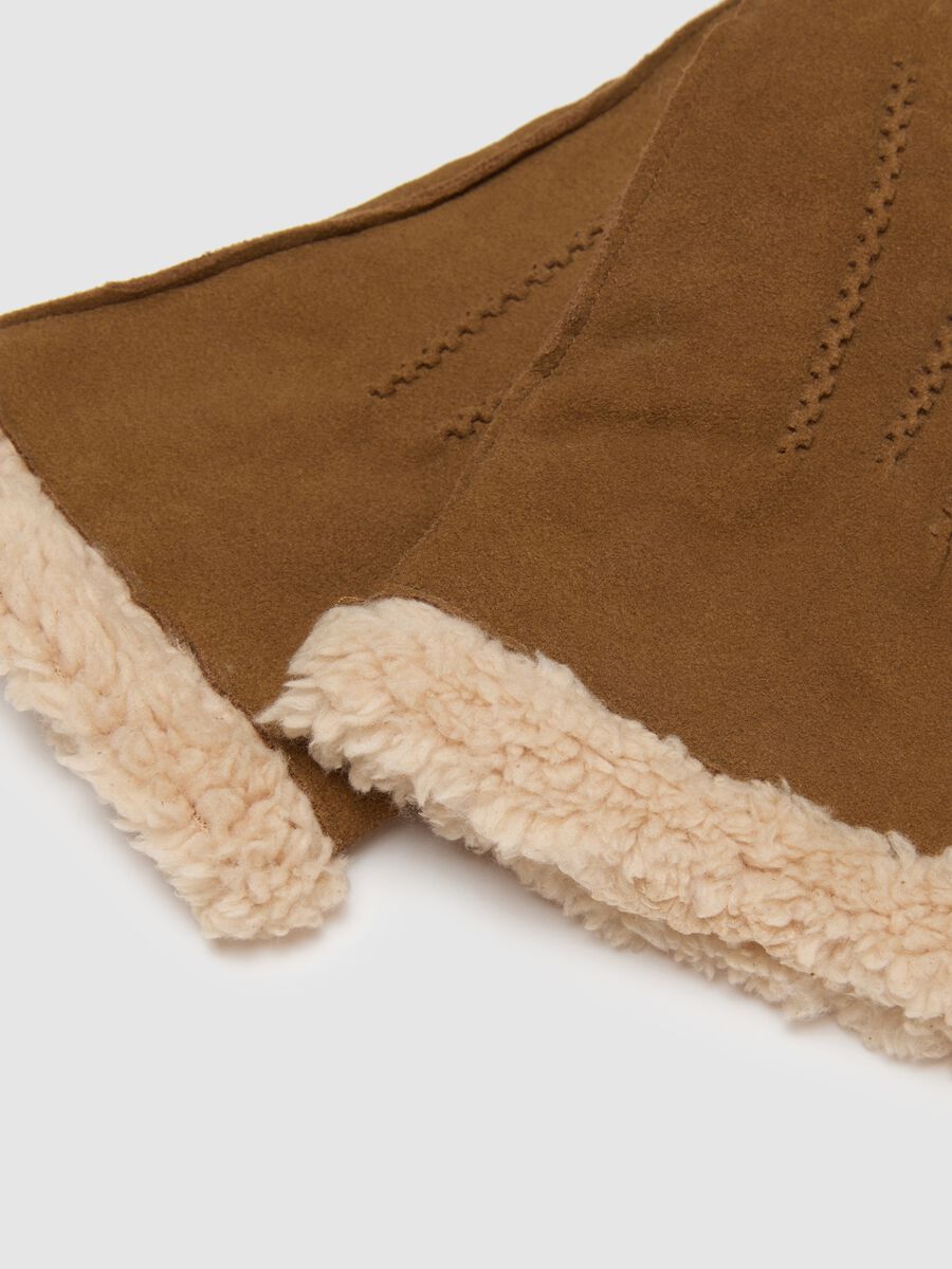 Brown Genuine Leather Gloves_3