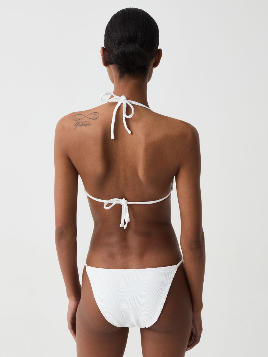 Triangle bikini top with jacquard design_1