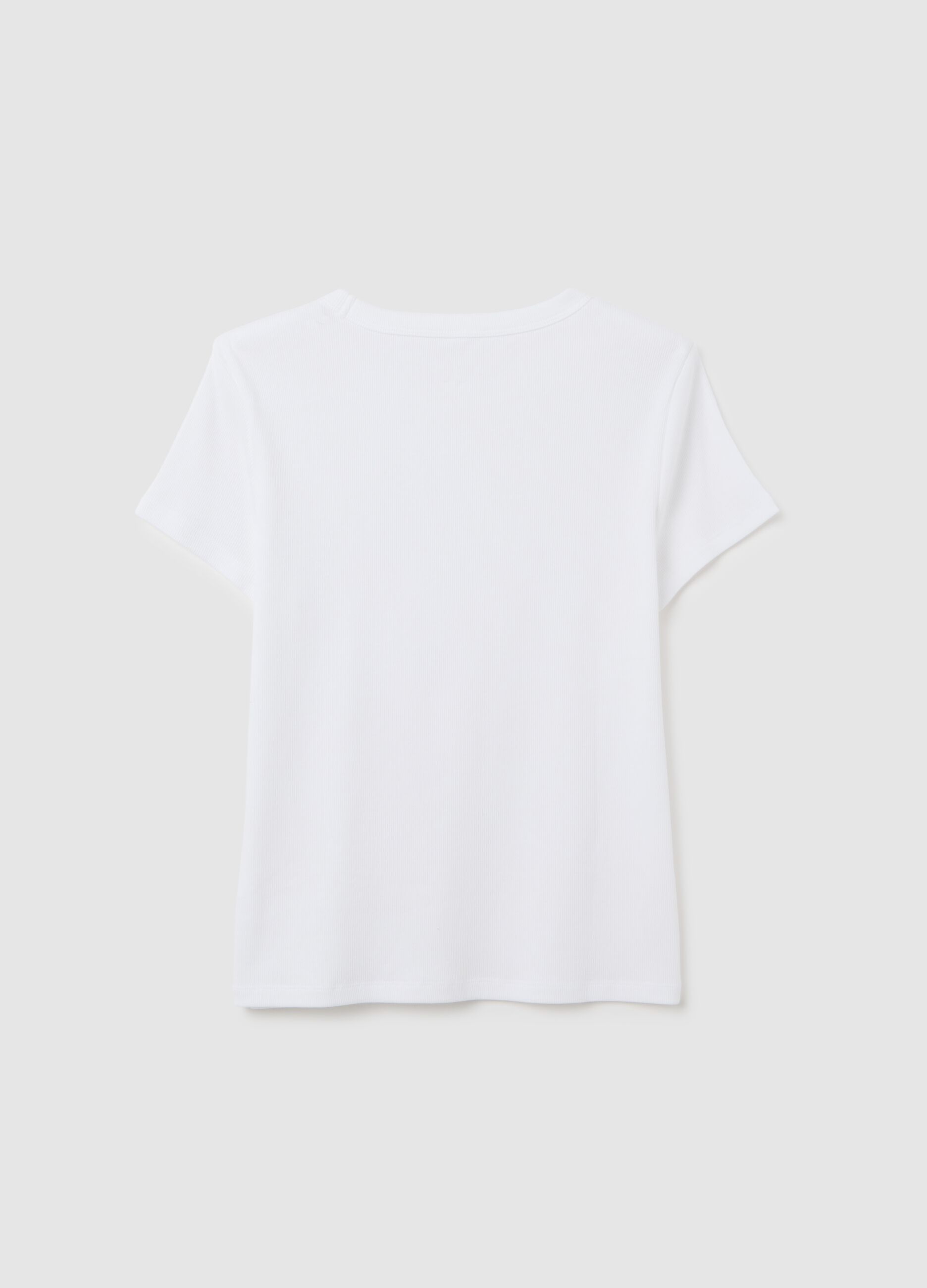 T-shirt bianca elasticizzata