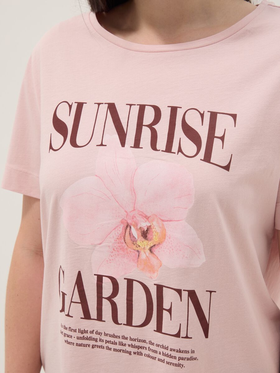 Pink pure cotton T-shirt with print, regular fit_2