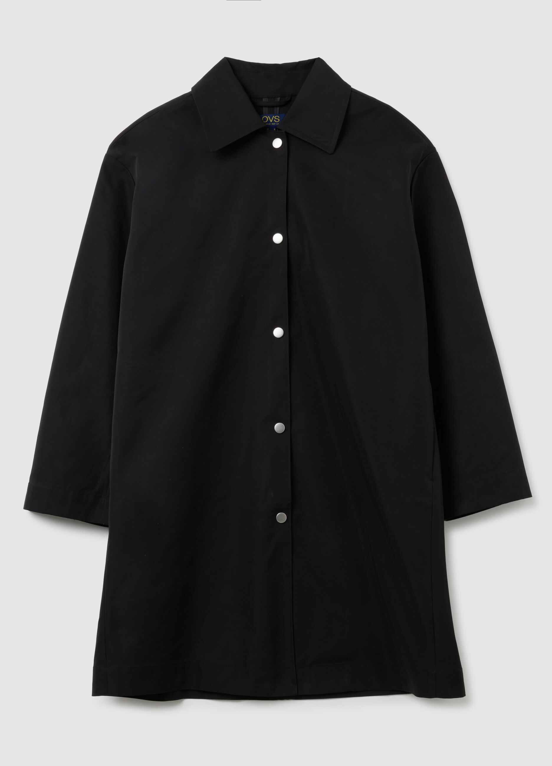 Black regular fit jacket with zip