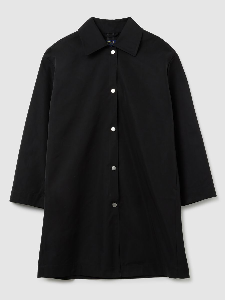 Black regular fit jacket with zip_4